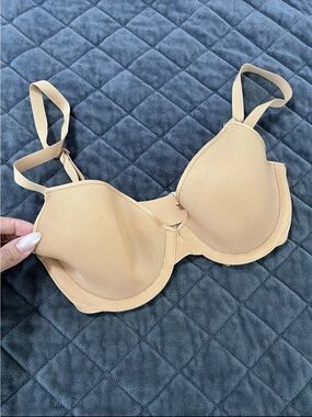 Skims Weightless Demi Bra Size 30D Ochre Underwire Mesh Nude Beige Lightly Lined
